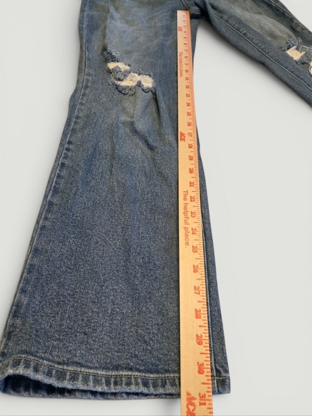 Windsor Blue Distressed Flare Jeans - Picture 9 of 11